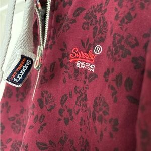 Superdry Burgundy Floral Hoodie